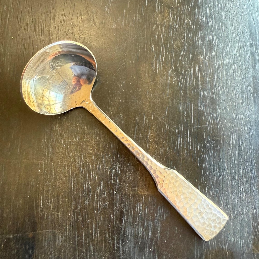 The Main Course Gravy Ladle Hammered Stainless Steel Silver Japan 6.25" Vintage